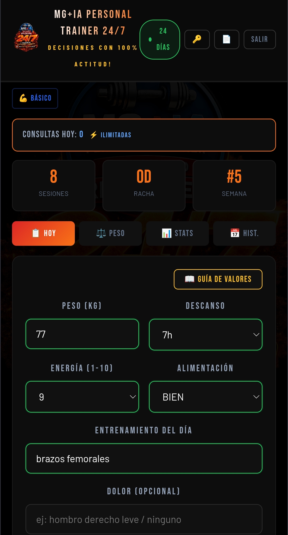 Check-in diario
